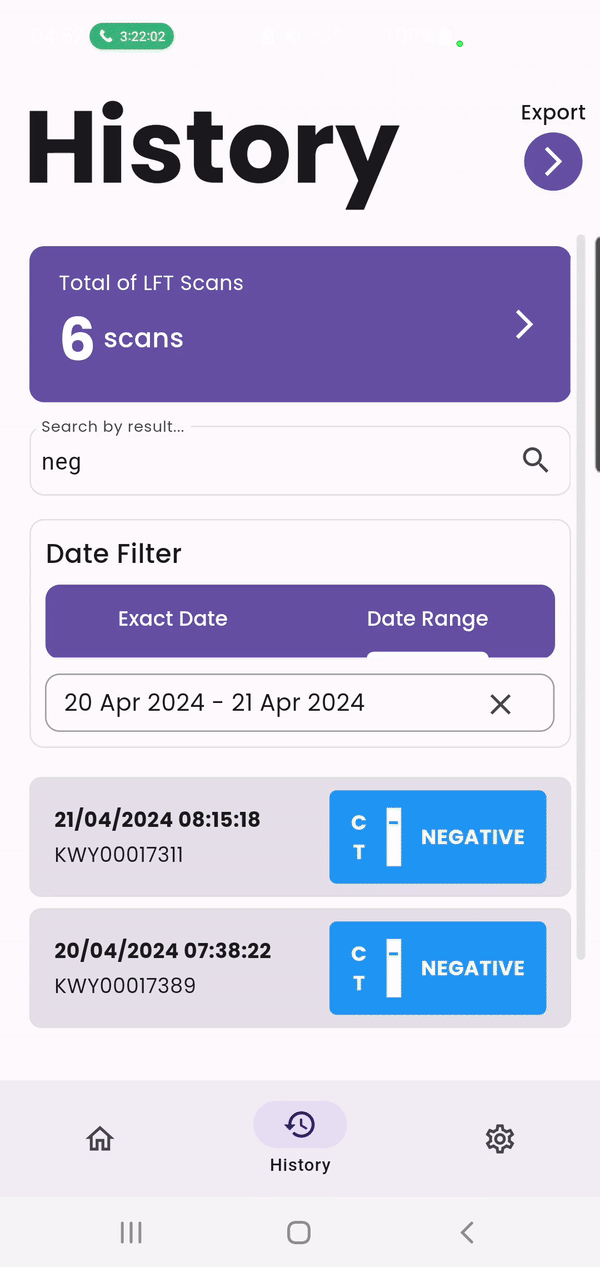 Notification dialog for scan errors